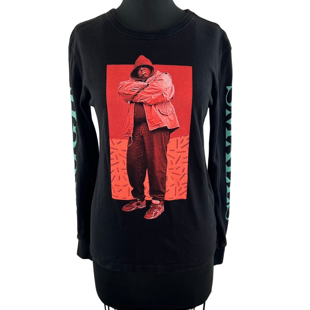 American Eagle Black Long Sleeve The Notorious B.I.G. Cotton Crewneck Top Sz XS
